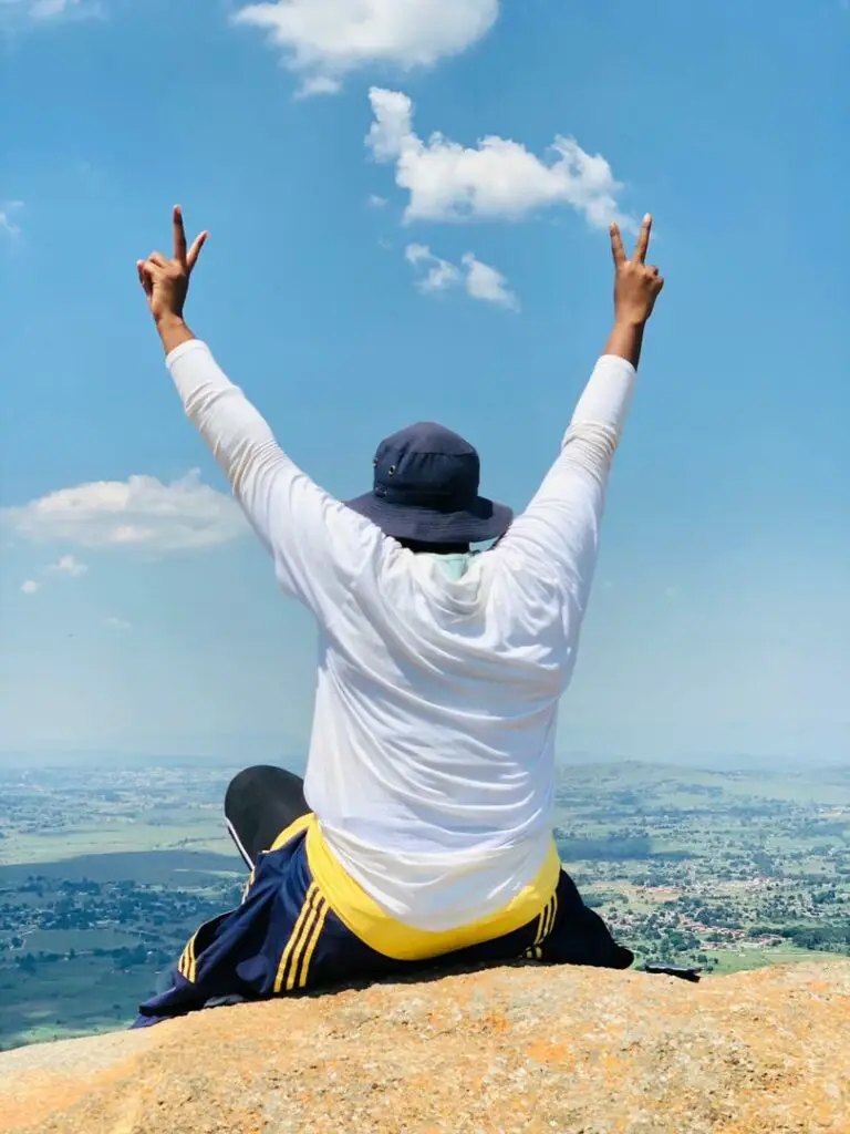 Tandzile Zwane on top of Sheba’s Breast mountain 10 March, 2020 Tandzile Zwane on top of Sheba’s Breast mountain 10 March, 2020